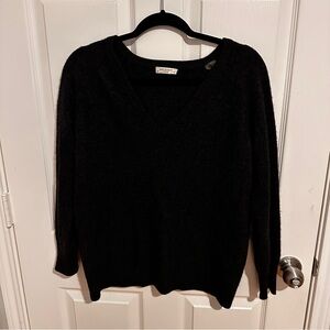 v neck dark grey equipment cashmere sweater